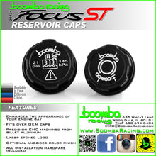 Boomba Racing Brake Fluid Reservoir/Coolant Tank Reservoir Cap Covers Focus ST 2013+