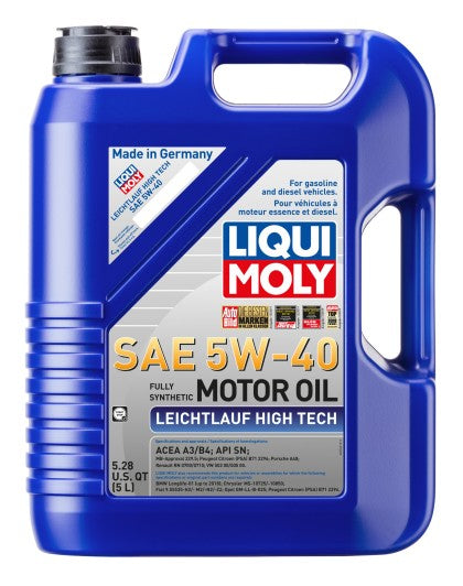 LIQUI MOLY Leichtlauf High Tech Fully Synthetic Motor Oil SAE 5W-40 5L