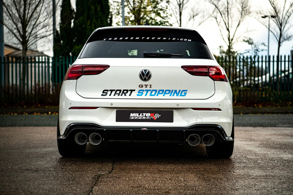 Golf R Mk8 Rear Milltek Catback Exhaust MK8 GTI (MK8 Golf R Style with Maxton Design r ...