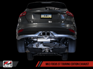 AWE Cat-back Exhaust System Touring Edition Resonated with Diamond Black Tips Focus ST 2013+