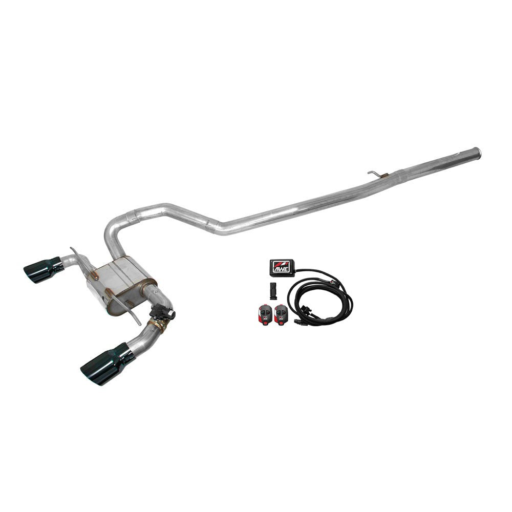 AWE Cat-Back Exhaust System SwitchPath With Diamond Black Tips And SwitchPath Remote Pair Focus RS 2016+